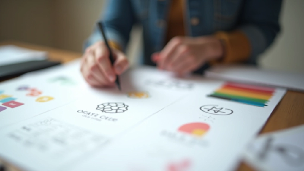 Processo de design de identidade visual com sketches e wireframes