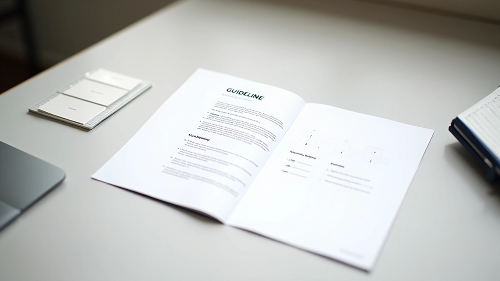 Documento de guia de marca aberto mostrando especificações tipográficas detalhadas com tamanhos, pesos e espaçamento