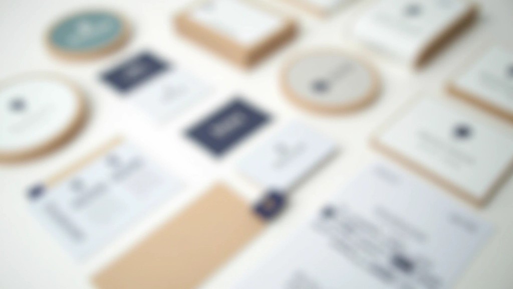 Múltiplos exemplos de aplicação de marca em diferentes formatos — cartão de visita, envelope, website e embalagem — todos mantendo consistência visual